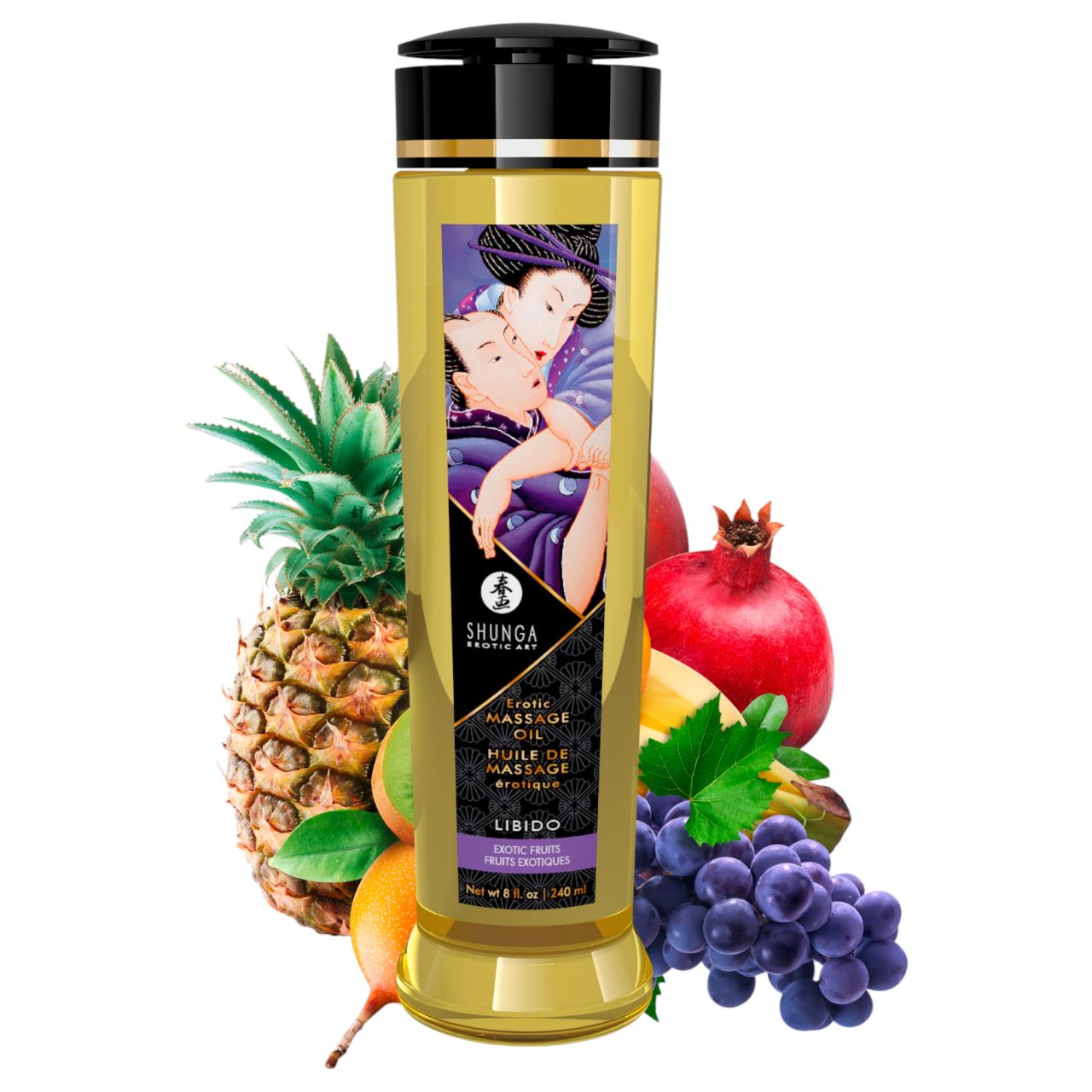 Shunga - erotikus masszázsolaj egzotikus gyümölcs illattal (240 ml)