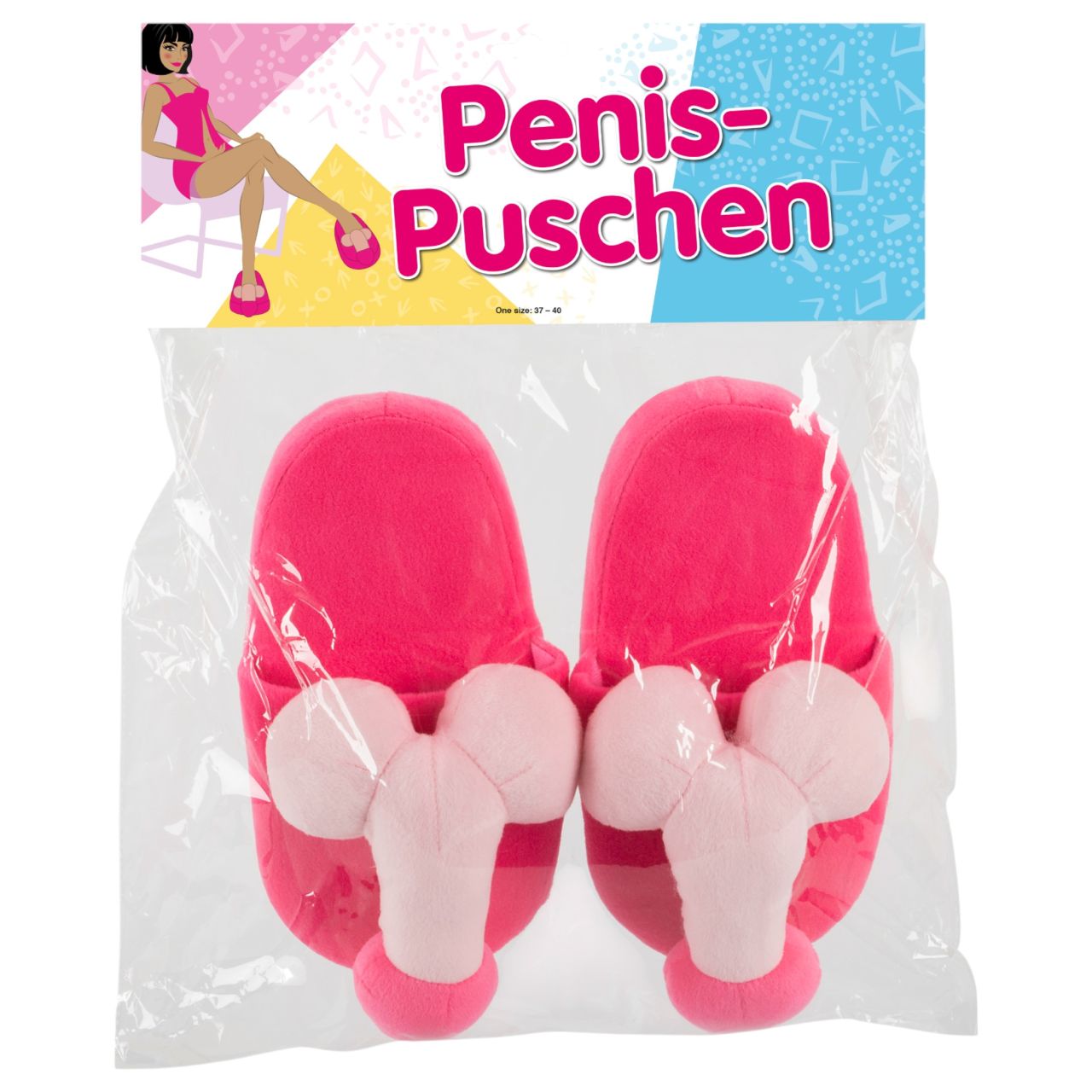 Plüss papucs rózsaszín - pénisz formájú Plüss papucs rózsaszín - pénisz formájú