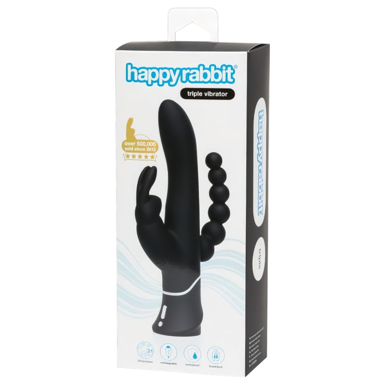 Happyrabbit Triple - akkus csikló- és análkaros vibrátor (fekete) Happyrabbit Triple - akkus csikló- és análkaros vibrátor (fekete)