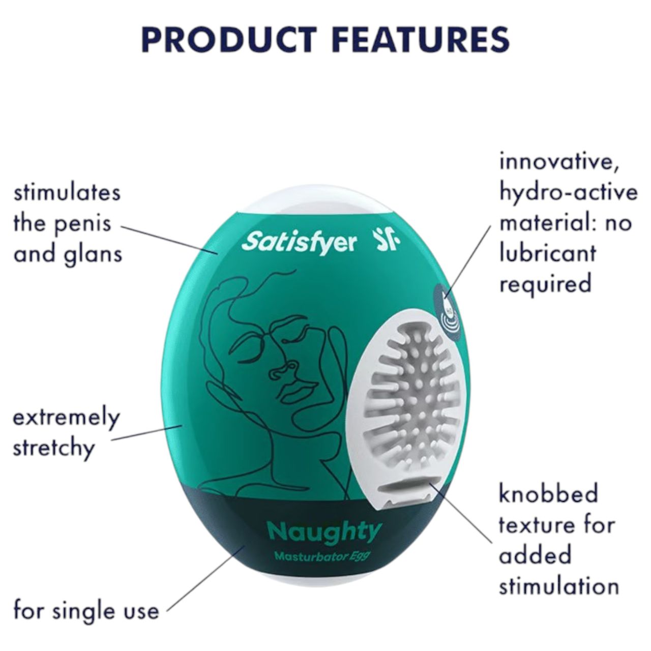 Satisfyer Egg Naughty - tojás maszturbátor férfiaknak (1 db) Satisfyer Egg Naughty - tojás maszturbátor férfiaknak (1 db)