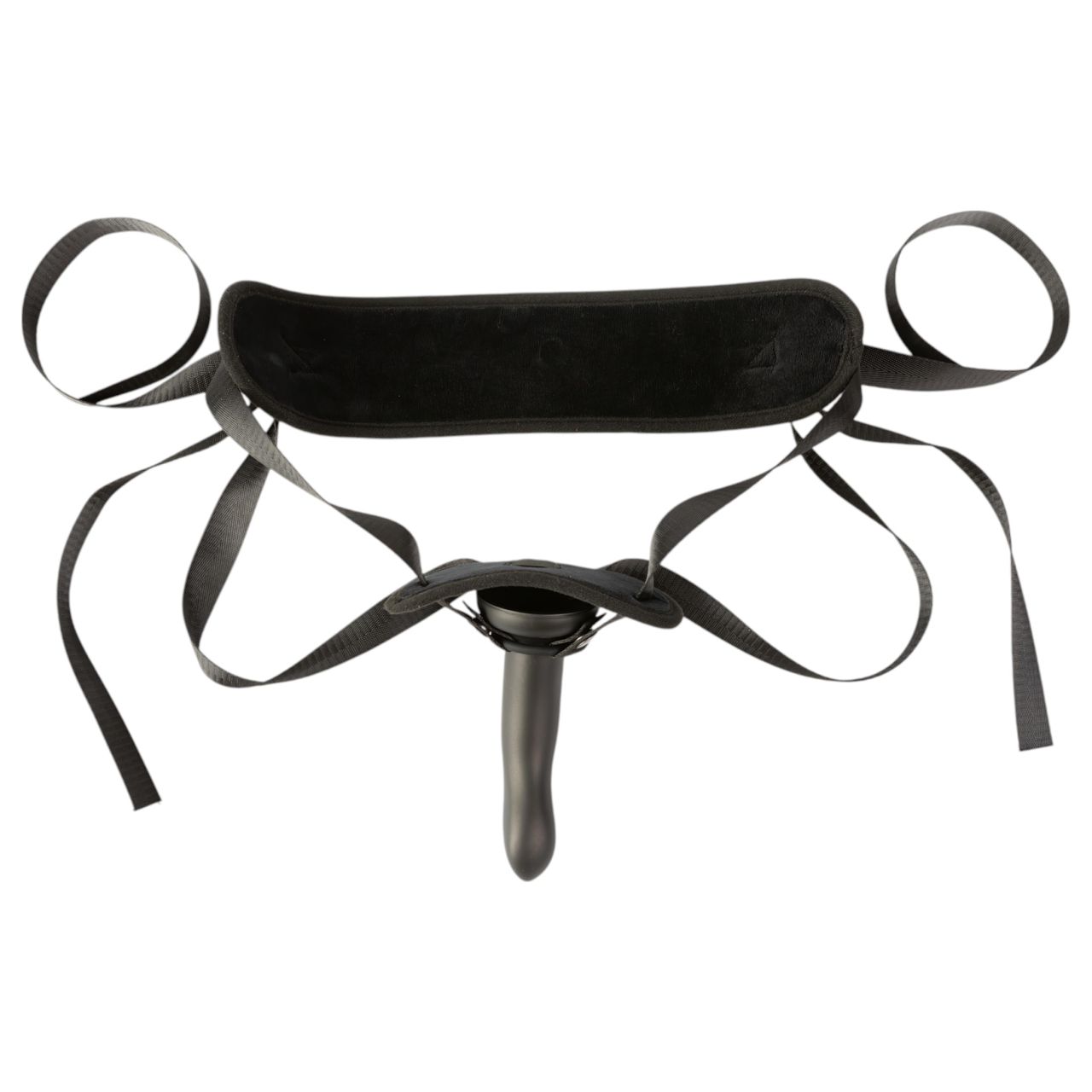 Sei Mio - felcsatolható dildó hámmal - 15 cm (fekete) Sei Mio - felcsatolható dildó hámmal - 15 cm (fekete)