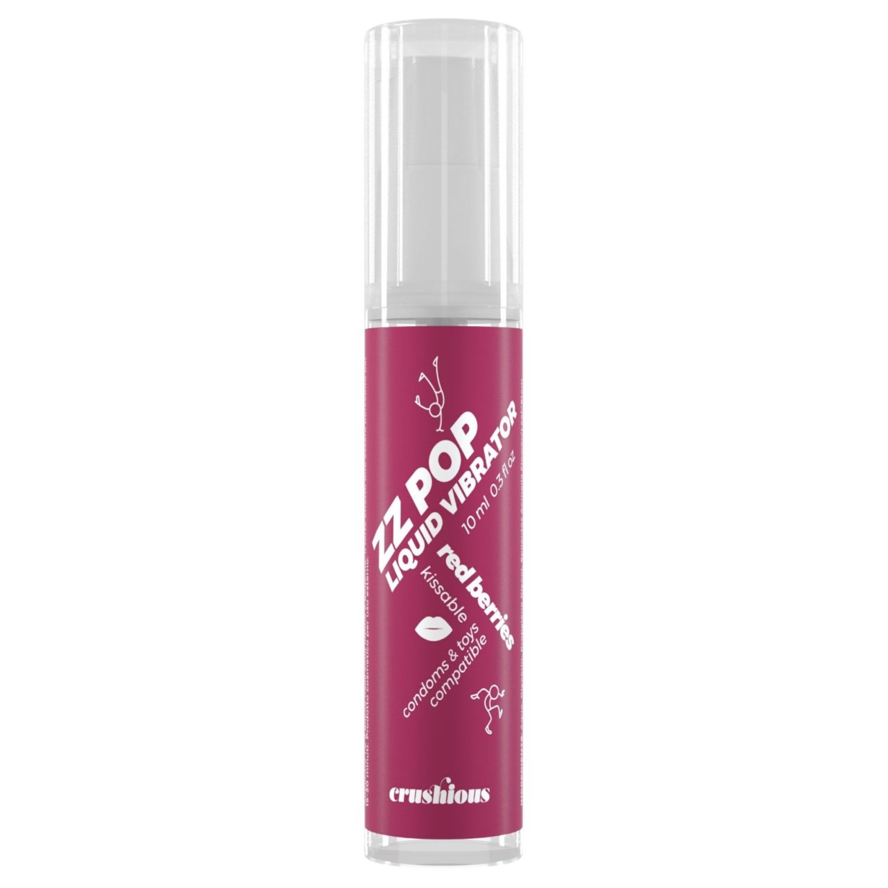 Crushious ZZ POP - ehető folyékony vibrátor, piros bogyós (10ml)