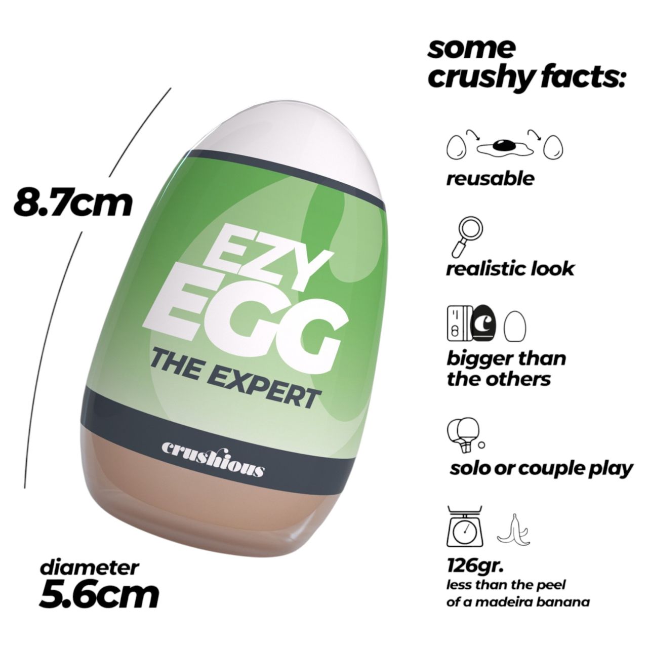 Crushious Ezy Egg The Expert - maszturbátor tojás férfiaknak (testszínű) Crushious Ezy Egg The Expert - maszturbátor tojás férfiaknak (testszínű)