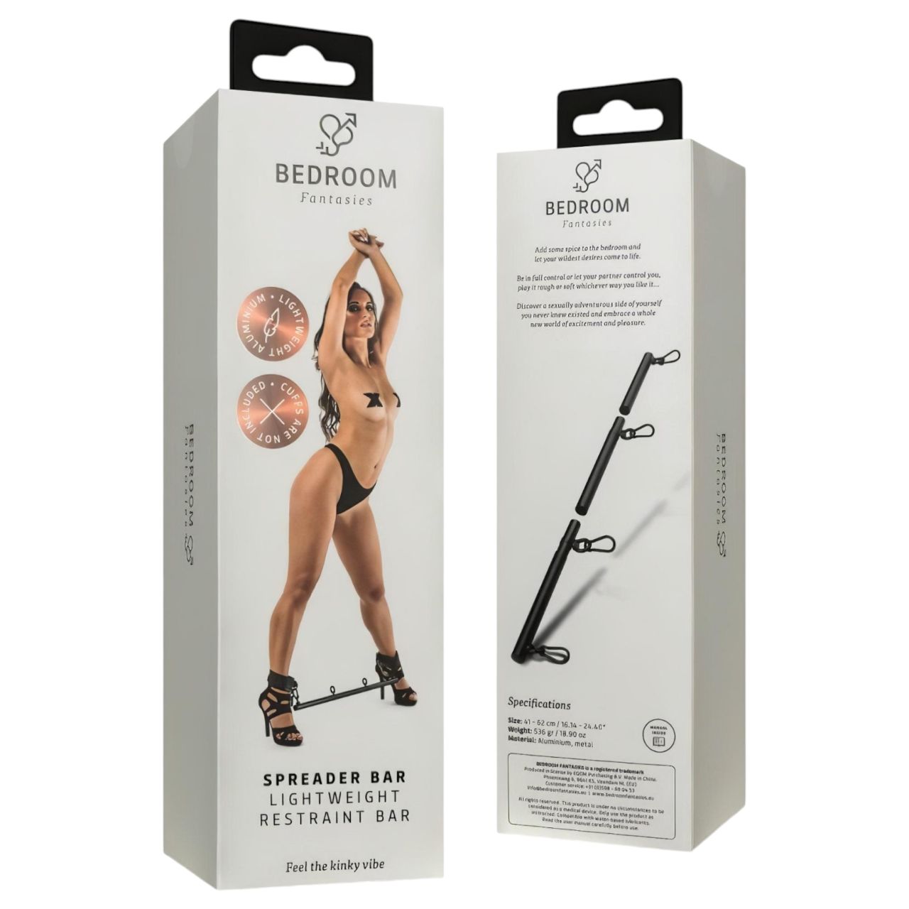 Bedroom Fantasies - állítható terpesztőrúd, bondage kellék (fekete) Bedroom Fantasies - állítható terpesztőrúd, bondage kellék (fekete)