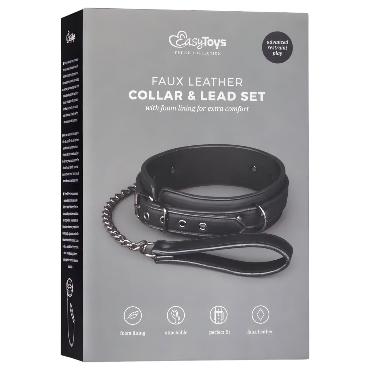 EasyToys - fétis nyakörv és póráz, bondage szett (fekete) EasyToys - fétis nyakörv és póráz, bondage szett (fekete)