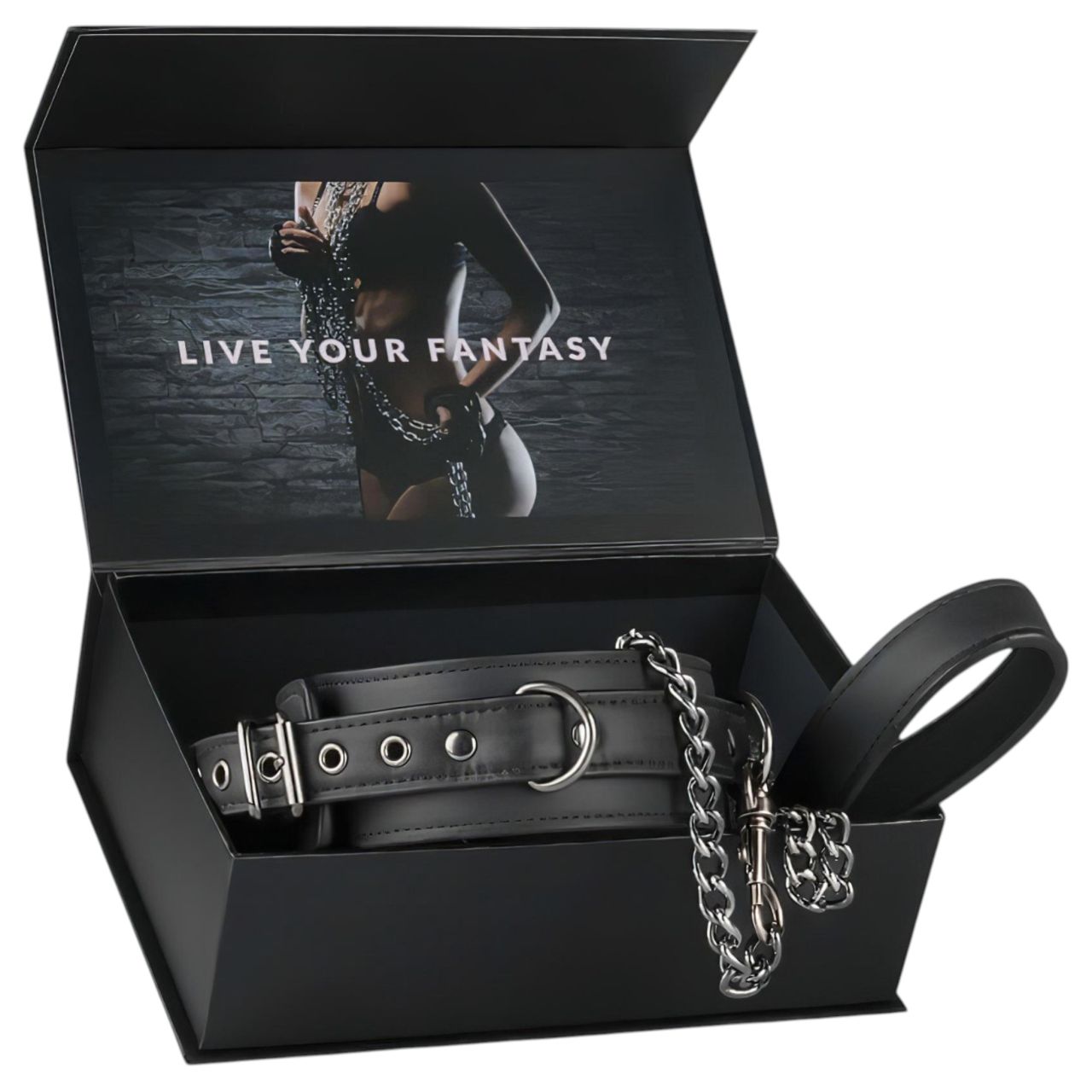 EasyToys - fétis nyakörv és póráz, bondage szett (fekete) EasyToys - fétis nyakörv és póráz, bondage szett (fekete)
