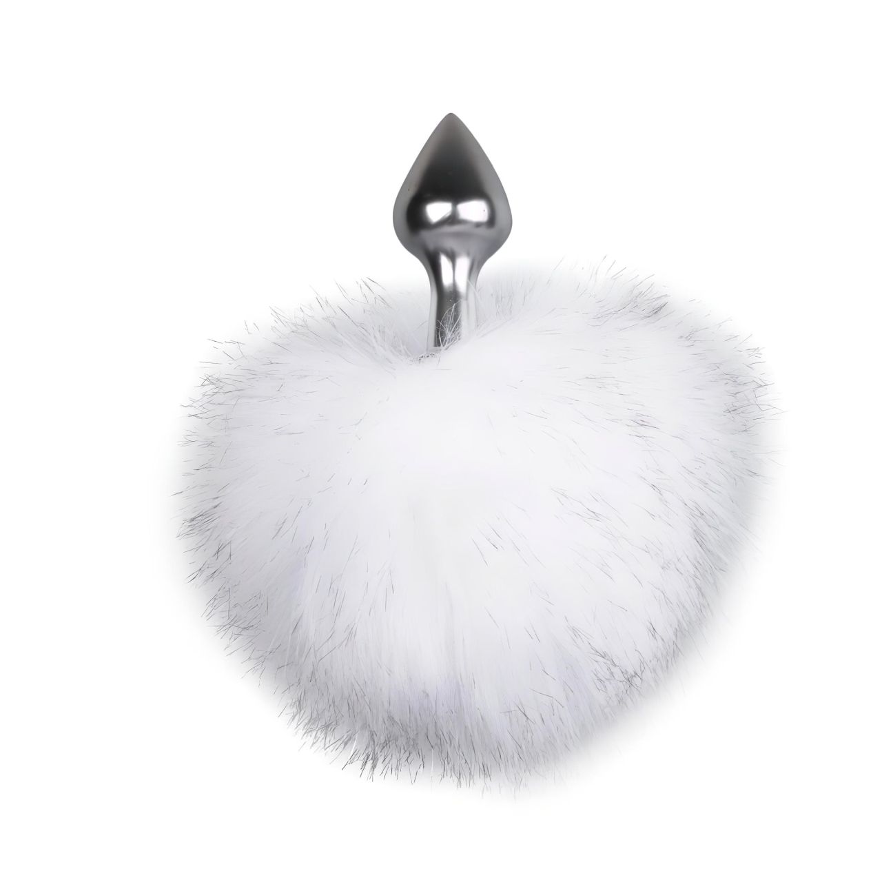 EasyToys Bunny NO1 - fém anál plug nyuszifarokkal (ezüst-fehér) EasyToys Bunny NO1 - fém anál plug nyuszifarokkal (ezüst-fehér)
