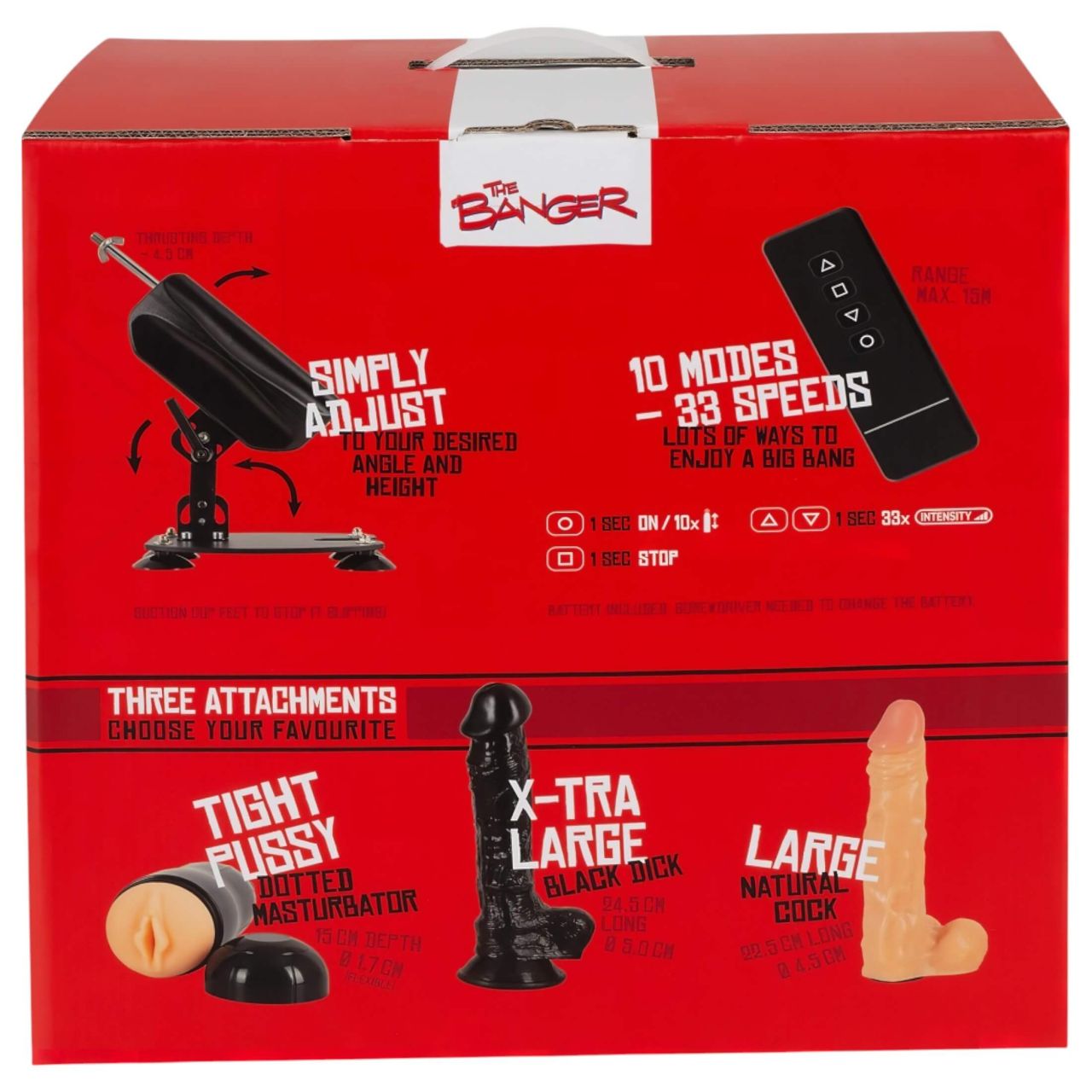 The Banger Fucking Machine - szexgép + 2 dildó és 1 műpunci The Banger Fucking Machine - szexgép + 2 dildó és 1 műpunci