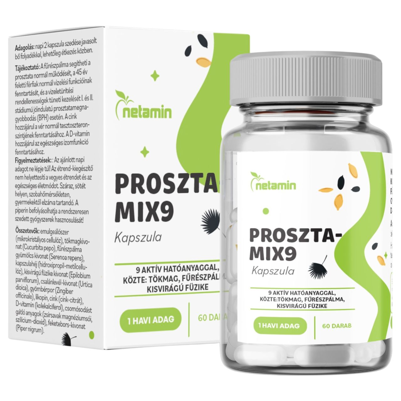 Netamin ProsztaMix9 - prosztatavédő étrend-kiegészítő kapszula (60 db) Netamin ProsztaMix9 - prosztatavédő étrend-kiegészítő kapszula (60 db)