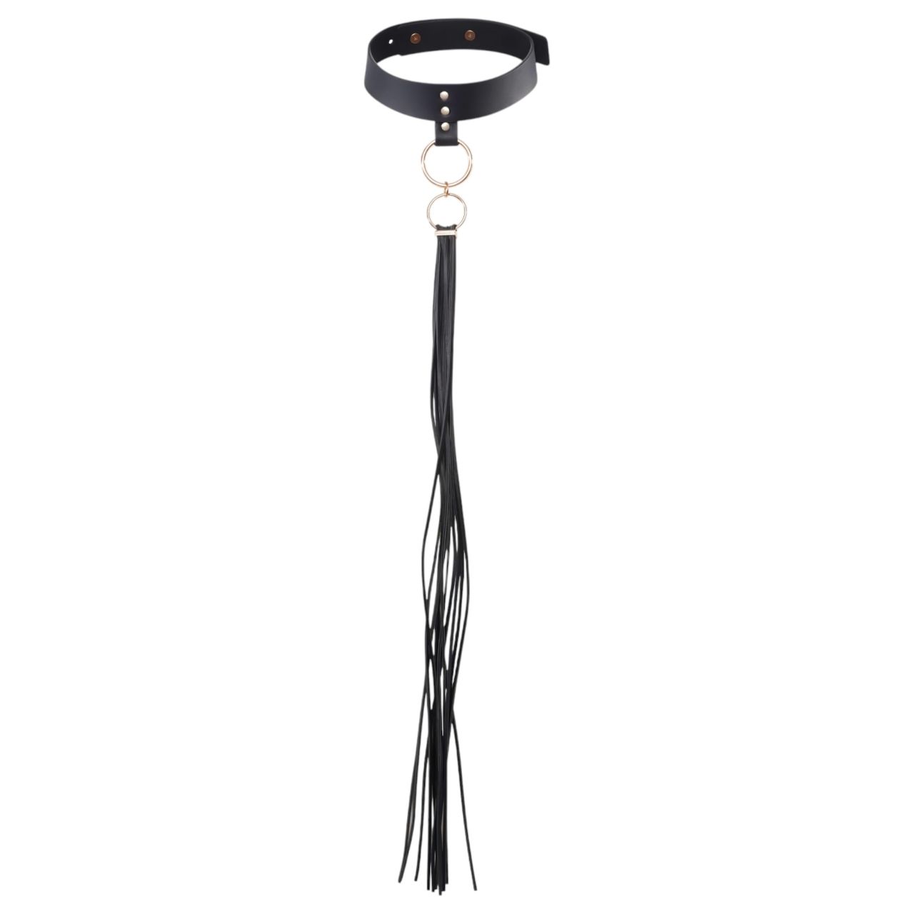Bijoux Indiscrets - BDSM korbács és nyakörv egyben (fekete) Bijoux Indiscrets - BDSM korbács és nyakörv egyben (fekete)