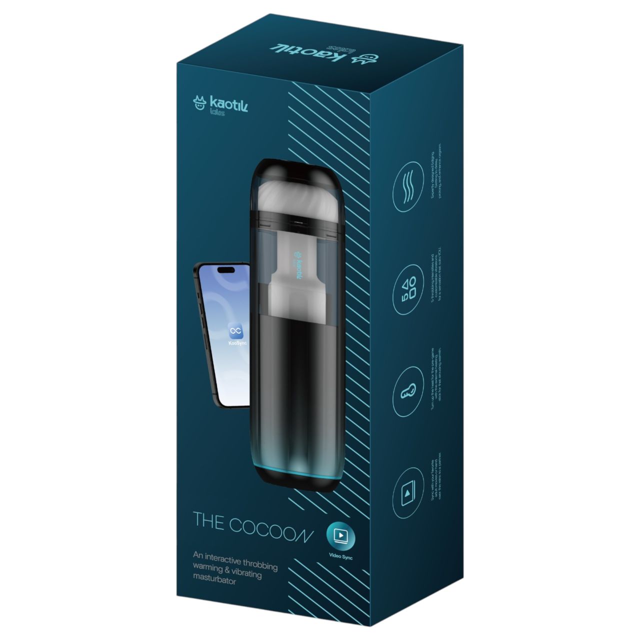 Kaotik Labs Cocoon - melegítős vibráló interaktív maszturbátor (átlátszó)