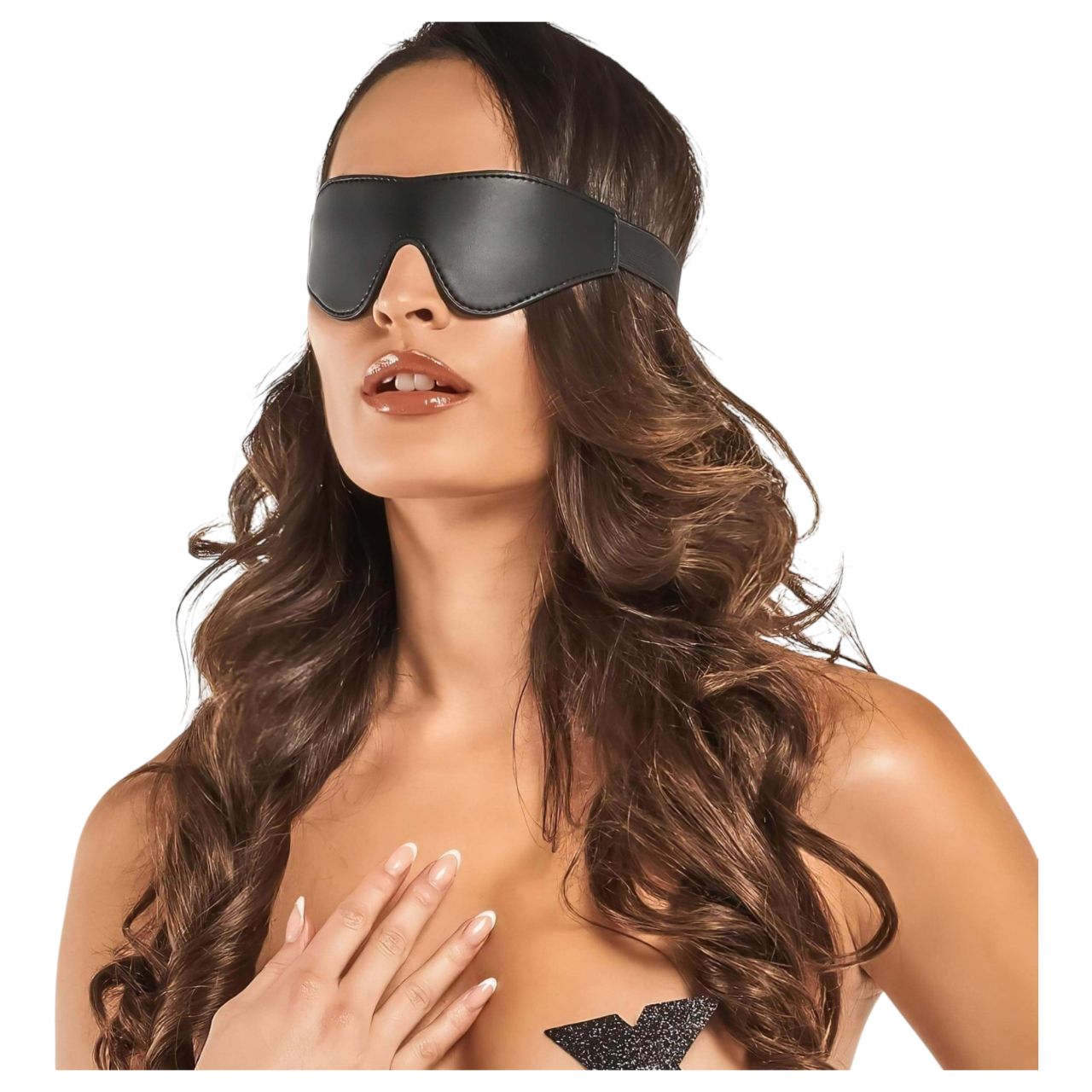 Bedroom Fantasies - bőrhatású BDSM szemmaszk (fekete) Bedroom Fantasies - bőrhatású BDSM szemmaszk (fekete)