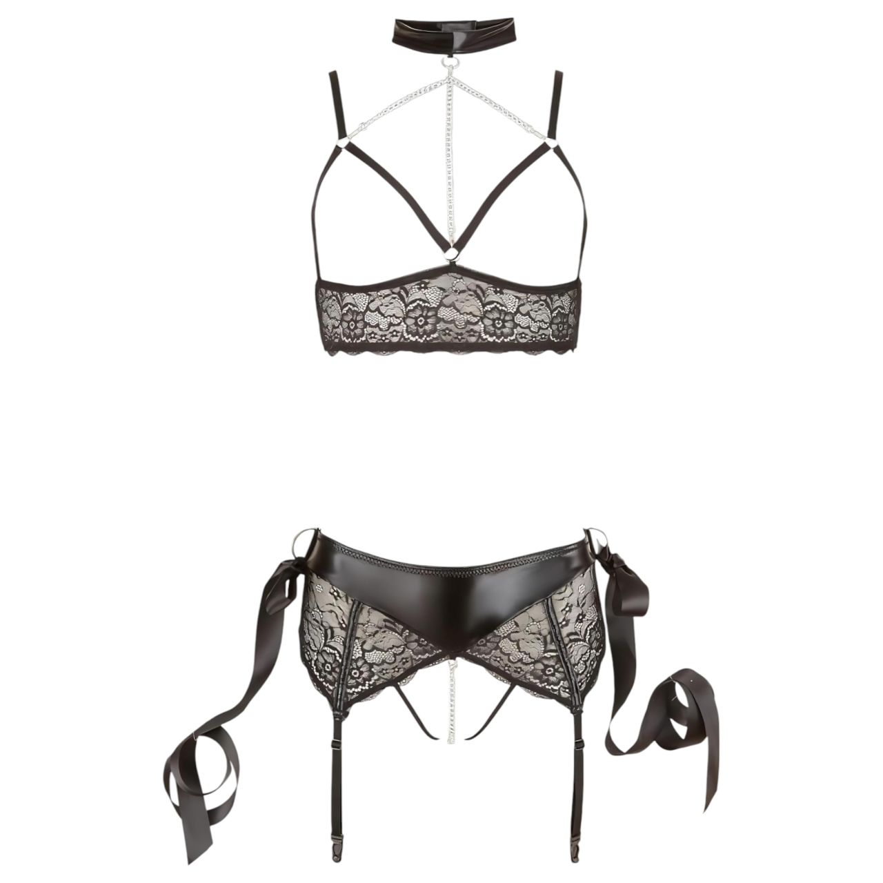 Cottelli Bondage - csipkés fehérnemű szett (5 részes) Cottelli Bondage - csipkés fehérnemű szett (5 részes)