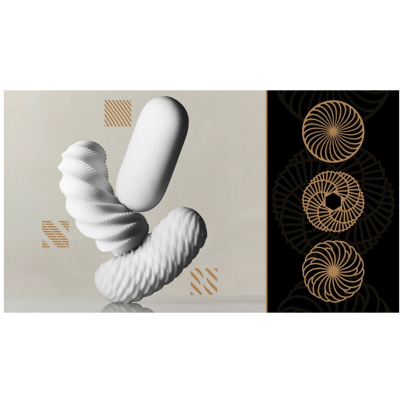 TENGA 3Dx Zen - 3D mintás férfi maszturbátor (fehér)