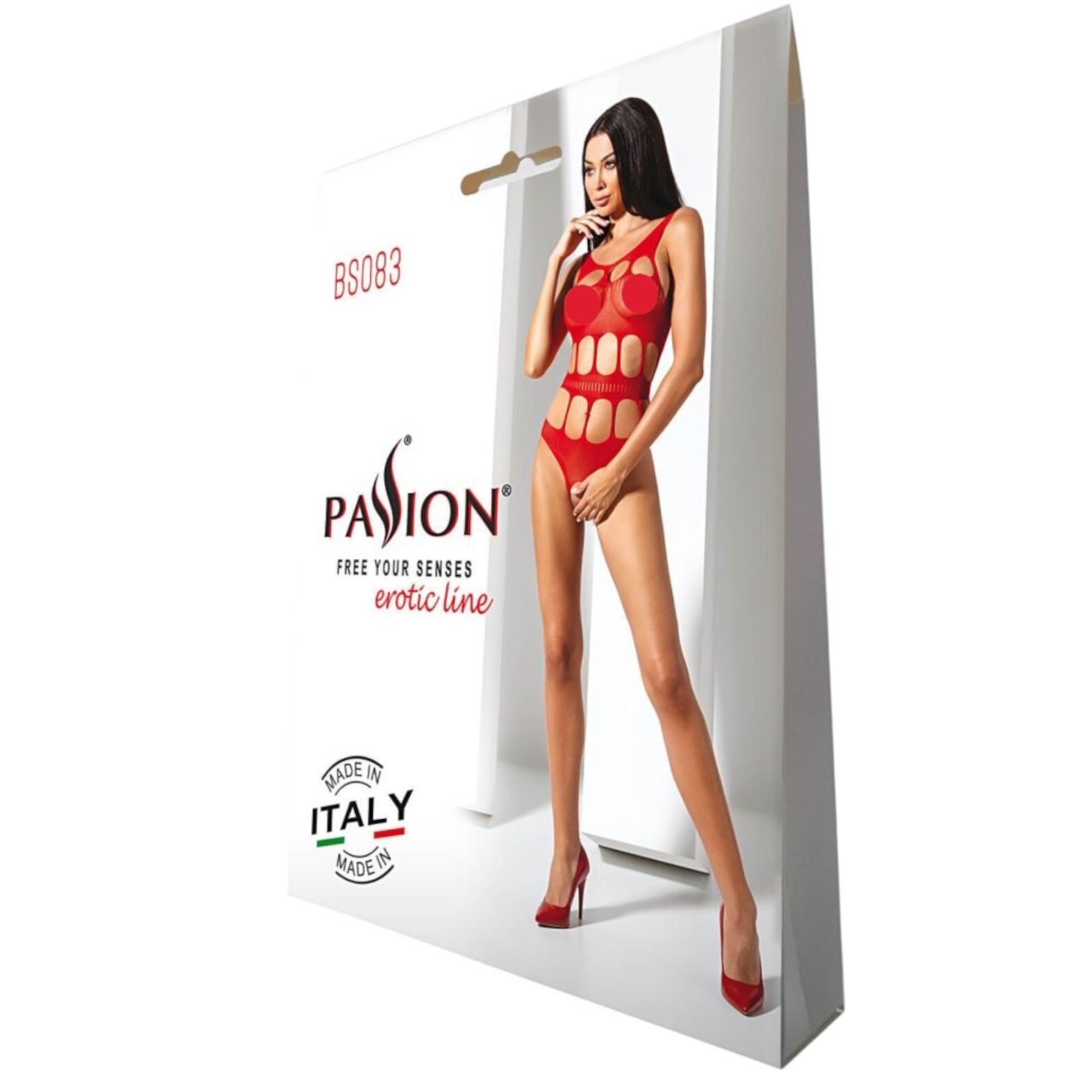 Passion BS083 - piros lyukacsos nyitott body (S-L) Passion BS083 - piros lyukacsos nyitott body (S-L)