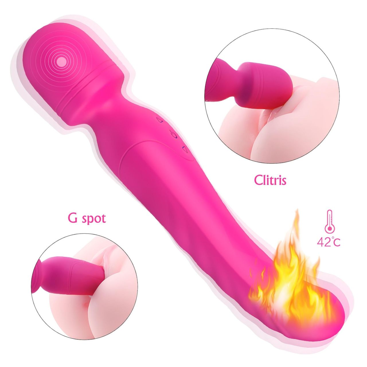 Sex HD Iris - 2 motoros melegítő wand masszírozó vibrátor (pink) Sex HD Iris - 2 motoros melegítő wand masszírozó vibrátor (pink)