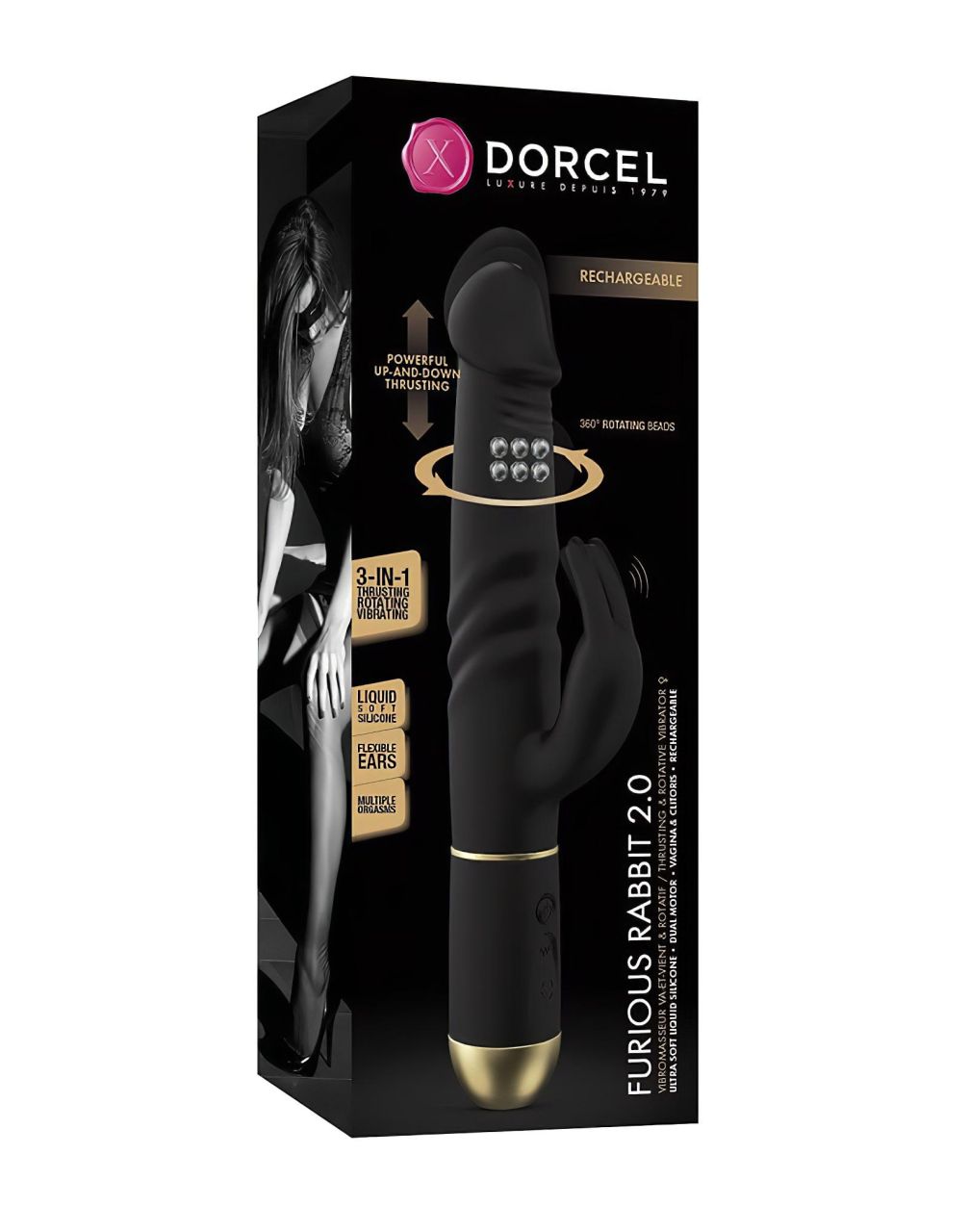 Dorcel Furious Rabbit 2.0 - lökő csiklókaros vibrátor (fekete) Dorcel Furious Rabbit 2.0 - lökő csiklókaros vibrátor (fekete)