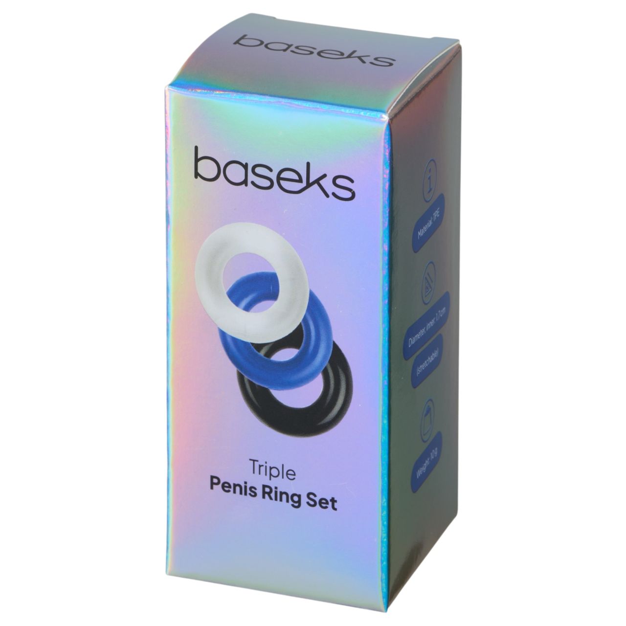 Baseks - rugalmas péniszgyűrű szett (3 db) Baseks - rugalmas péniszgyűrű szett (3 db)