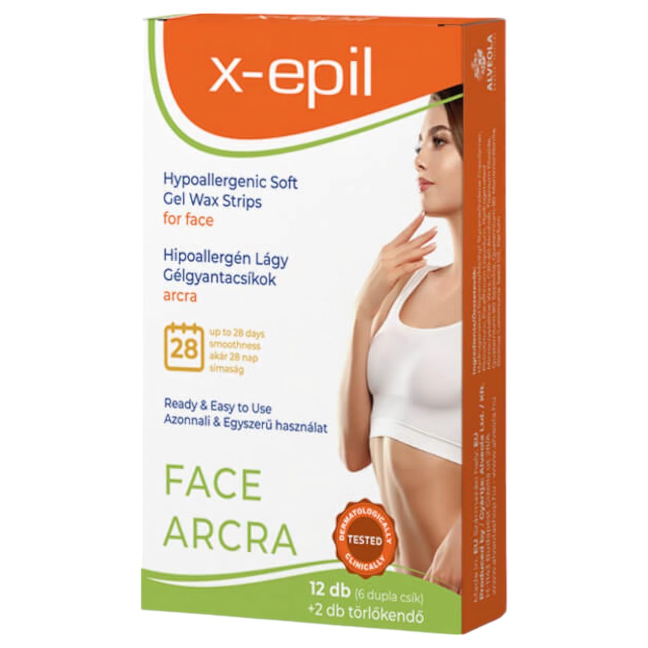 X-Epil - hipoallergén szőrtelenítő gélgyantacsík arcra (12 db) X-Epil - hipoallergén szőrtelenítő gélgyantacsík arcra (12 db)