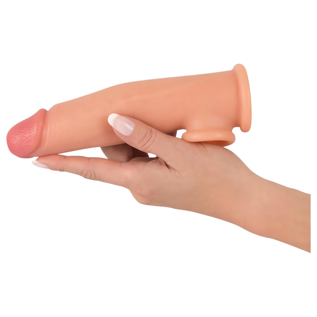 realistixxx - heregyűrűs hosszabbító péniszköpeny - 19 cm (testszínű) realistixxx - heregyűrűs hosszabbító péniszköpeny - 19 cm (testszínű)
