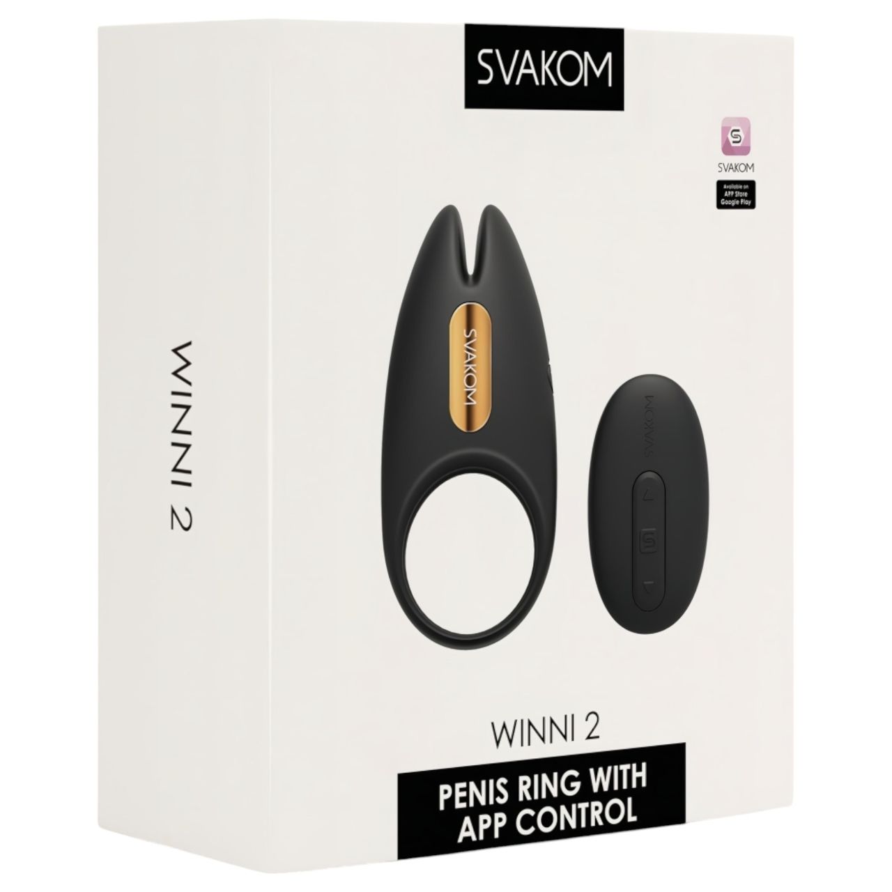 Svakom Winni 2 - App- és távirányítós vibrációs péniszgyűrű (fekete)