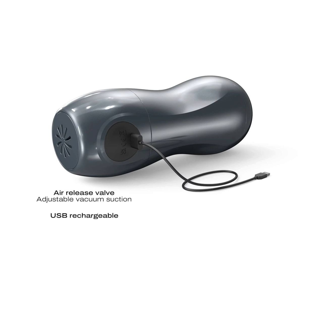 Dorcel Blowjoy Vibe - szívó és vibrációs akkus maszturbátor (szürke)