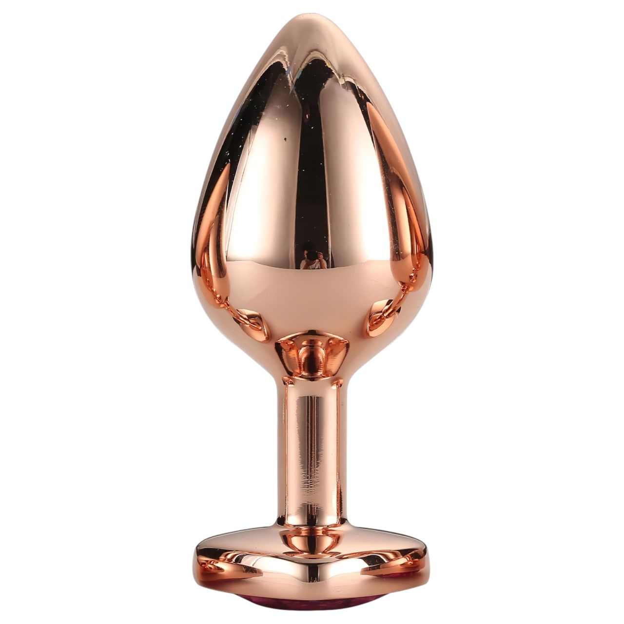 Gleaming Love - alumínium anál plug szív alakú kővel - M (rózsaarany) Gleaming Love - alumínium anál plug szív alakú kővel - M (rózsaarany)