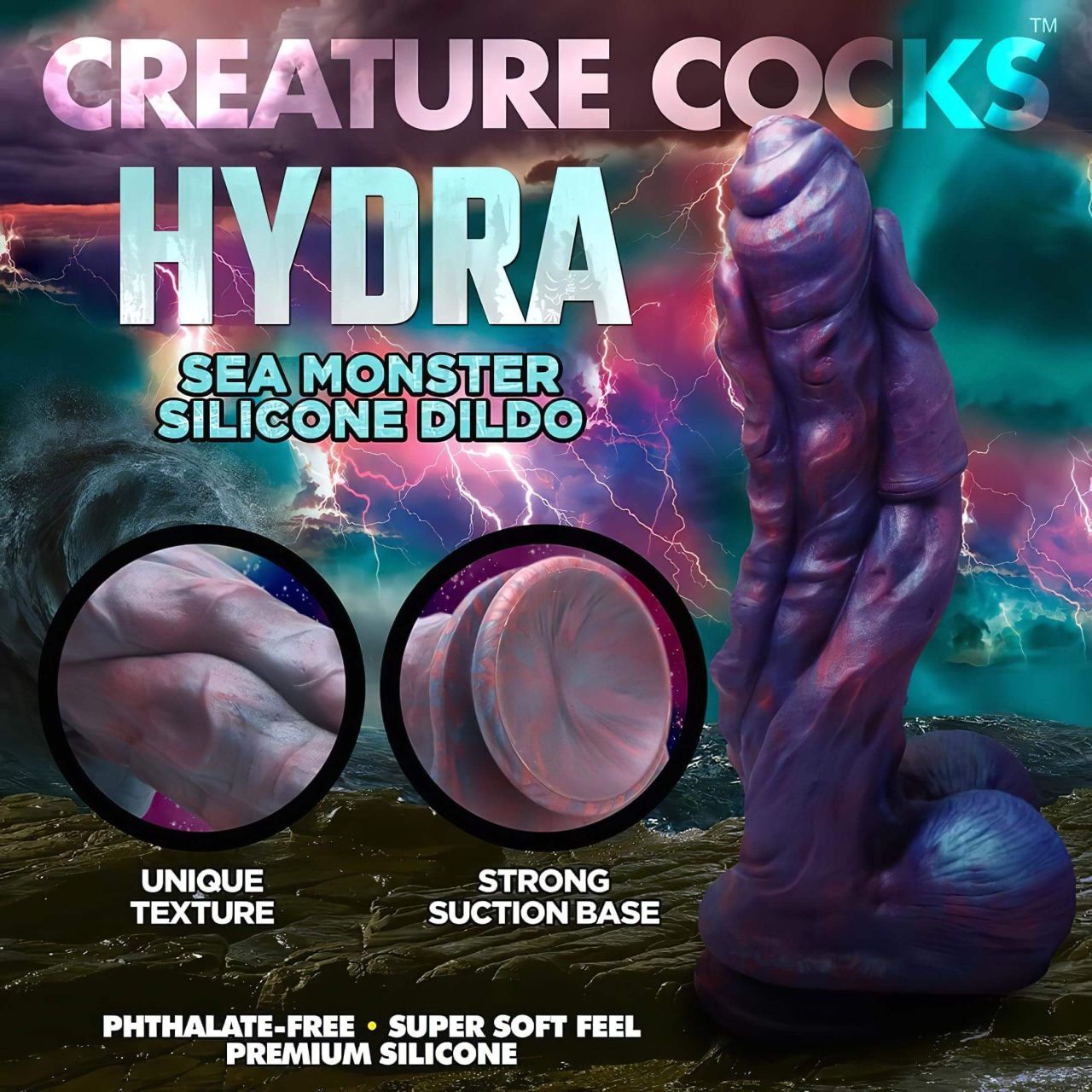 Creature Cocks Hydra - szilikon dildó - 27 cm (lila) Creature Cocks Hydra - szilikon dildó - 27 cm (lila)