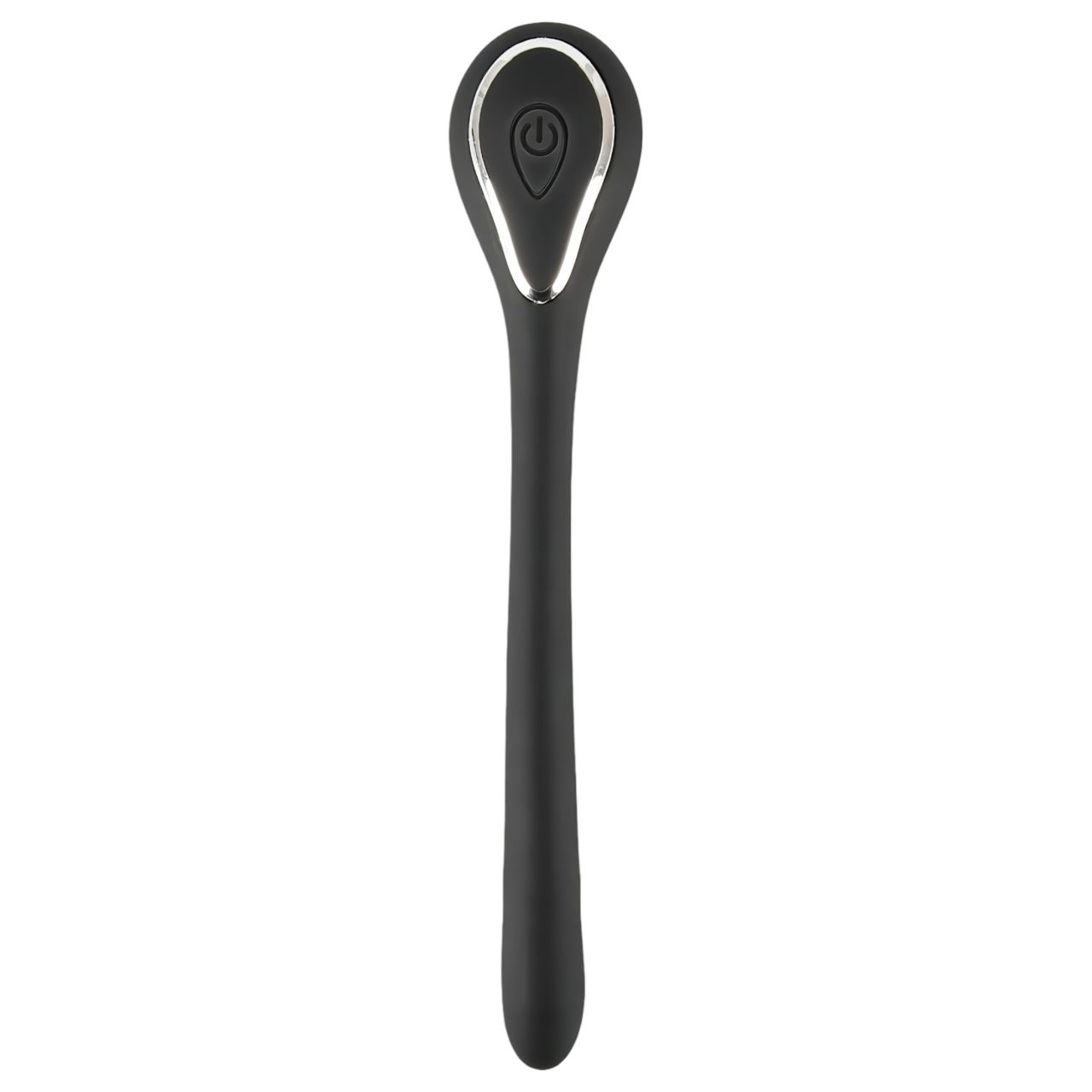 Penis Plug Dilator - fekete akkus, vibrációs húgycső dilátor (1 cm)